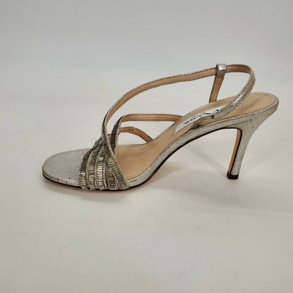 Nina Womens Amani Slingback Stiletto Heels Shoes Metallic Evening High Heel 6 M - Picture 2 of 10
